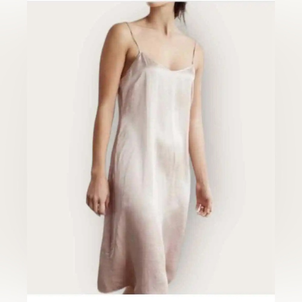 Jenni Kayne, extra small satin pink champagne slip dress